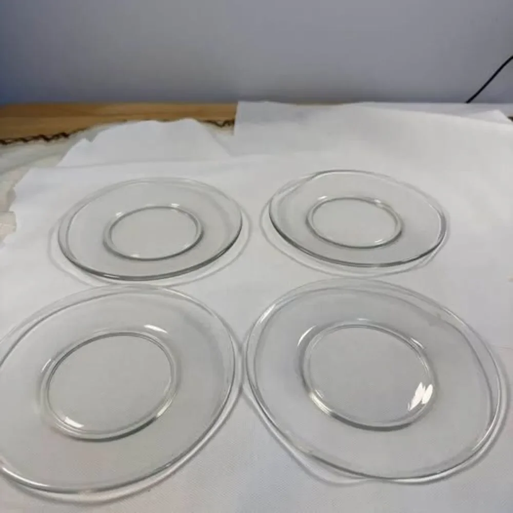 Clear Glass Dessert 6” Plates set of 4